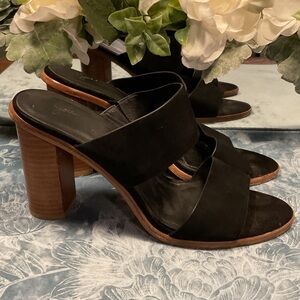 Joie Black Leather Heeled Sandals